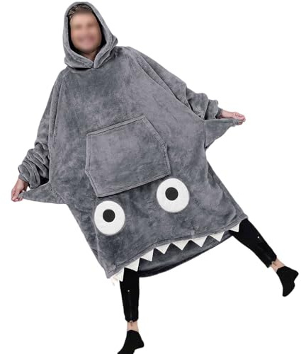 RUMAOZIA Hoodie Decke für Herren Kissens Kapuzenpullover 2 in 1 Flanell Fleece Weich Pullover Sweatshirt Kuscheldecke Flauschige Sherpa TV-Decke mit Ärmeln Tragbar Ganzkörperdecke