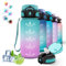 Borraccia, 500ml Borraccia Bambini, Borraccia con Cannuccia Senza Perdite, Borraccia Motivazionale con Scala Temporale, Borraccia Scuola per Ragazze, Borraccia per Scuole, Campeggio, Viaggio, Corsa