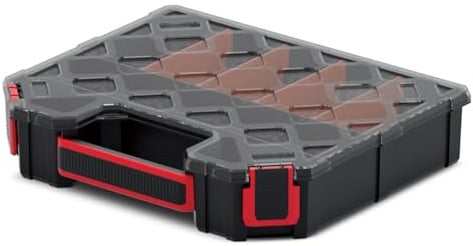B2C Tager DIY Storage Organiser Compartment Parts Screws Carry Case Tool Box Workshop Garage Home (Small)
