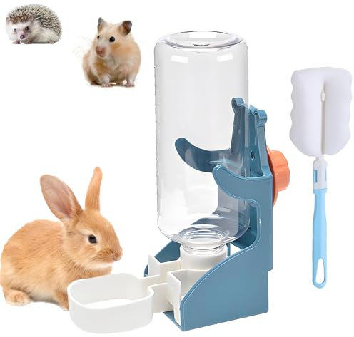 Trinkflasche Kaninchen,500ml Hasentränke Trinkflasche Meerschweinchen Wasserspender für Haustiere Hängende Automatische Trinkwasserflasche Geeignet für Kaninchen,Meerschweinchen, Hamster