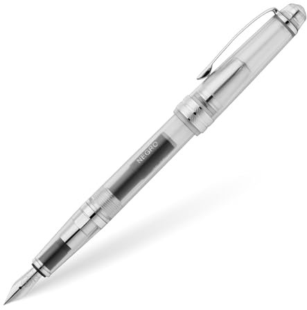 Cross Bailey Light Translucent Fountain Pen (XF Stainless Steel Nib with Black Ink Cartridge 8921, Premium Gift Packaging) Translucent Clear/Chrome