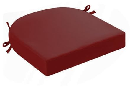 Surwin Wasserdicht Stuhlkissen Outdoor, Dicke 5cm Memory-Schaum, U-Form Sitzkissen Outdoor mit Bändern, Garten Sitzpolster Stuhl, Esszimmerstuhl Stuhlauflage (Rotwein,48x48x5cm)