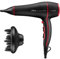 Ufesa Professioneller Haartrockner Air Sonic 2200 W, AC-Motor, entfernt Frizz, inkl. Diffusor und Konzentrator, 2 Geschwindigkeiten, 3 Temperaturen, Kaltluftschlag, Schwarz/Rot