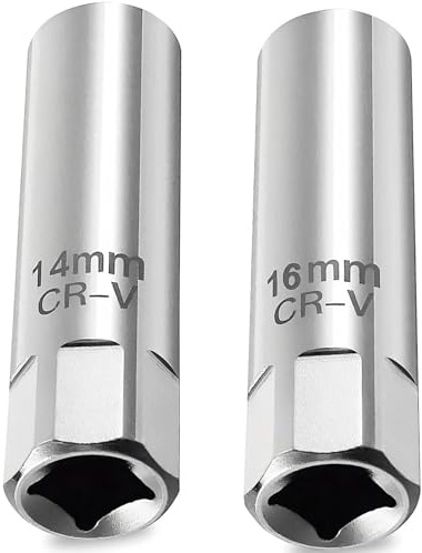 2 Stück ZündkerzenschlüSsel 14mm und 16mm,Magnet Universal Magnetic Flexibel Satz Werkzeuge Zum Entfernen Von Zündkerzen,Flexible Schwenkbarer Magnetischer Zündkerzenstecker für die Autoreparatur