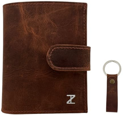 ZAZANI Geldbörse Herren aus Leder mit Münzfach - Echtleder Portmonee mit RFID Schutz - Wallets for Men - Geldbeutel - Portemonnaie - Brieftasche - Geldtasche Herren - Vintage Braun