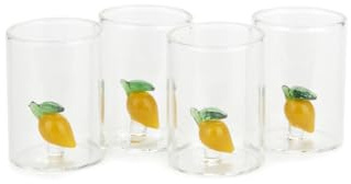 Balvi Set bicchierini liquore Lemon Colore giallo Fatto a mano in borosilicato Vetro 4x50 ml | Set 4 Bicchieri da Shot Limone – Vetro Borosilicato – GialloPorta un tocco di allegria e originalità ai tuoi brindisi con qu