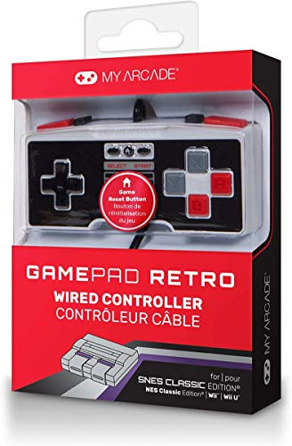 MY ARCADE Manette sans fil pour SNES Mini et NES Mini Classic (fonctionne également avec Wii U/Wii), rétro