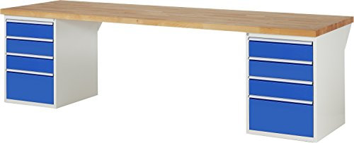 RAU 03 7510A3-309B4S.11 Serie 7000-Werkbank Baukasten-Bauweise, lichtgrau/enzianblau