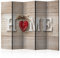 murando Raumteiler Home Holz-Optik Foto Paravent 225x172 cm beidseitig auf Vlies-Leinwand Bedruckt Trennwand Spanische Wand Sichtschutz Raumtrenner Home Office rot weiß beige m-C-0247-z-c