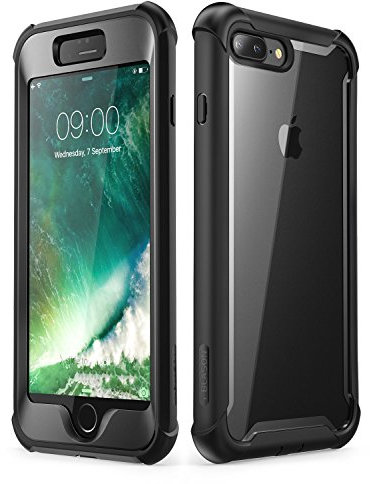 i-Blason Ares Full Body Rugged Clear Bumper Case for iPhone 8 Plus/7 Plus, Black