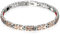 Flongo Damen Magnetarmband, Titan Magnet Therapie Kugel Perle Perlen Armband Armreif Magnetarmband Blatt Blätter Schmetterling Silber Rose Gold Gesundheit Elegant Damen