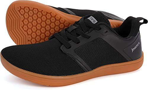 Joomra Women's Trail Running Barefoot Shoes Zero Drop Minimalist Sneakers, W30 | Black Gum, 8 UK