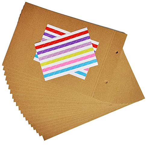 Scrapbook Innenseiten, Braun Nachfüllseiten für DIY Scrapbook Fotoalbum, 20 Blatt/40 Seiten