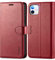 TUCCH Wallet Case for iPhone 11 (6.1), Magnetic PU Leather Folding Case with[RFID Blocking] Card Slots Viewing Stand[Shockproof TPU], Protective Flip Folio Cover Compatible with iPhone 11, Dark Red