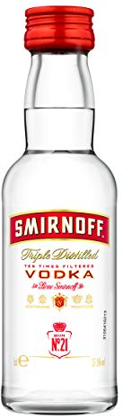 Smirnoff Red No. 21 Premium Vodka Triple Destilled, 24er, Wodka, Alkohol, Alkoholgetränk, Flasche, Miniatur, PET, 40%, 50 ml, 724617