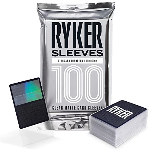 Ryker Standard Kartenhüllen für europäische Brettspiele, transparent, 59 x 92 mm, 100 Stück