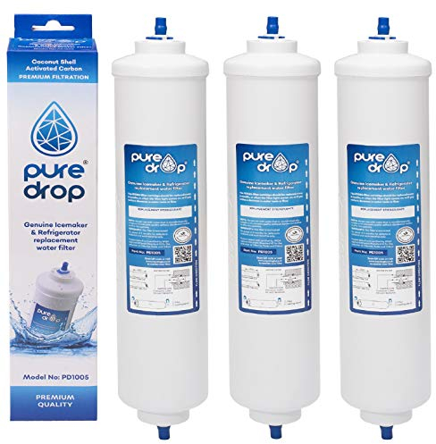 PureDrop Wasserfilter Kühlschrank Ersatz für Samsung DA29-10105J DA29-10105J HAFEX/EXP, DA99-02131B, WSF-100, EF9603, HAIER LG 5231JA2010B Inline wasserfiter (3)