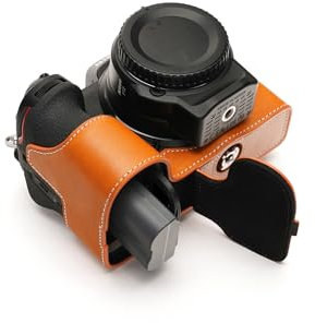 Handmade Genuine Real Leather Half Camera Case Bag Cover for Nikon Z7 II Z6 II Z5 Sandy Brown color