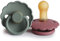 FRIGG Daisy Schnuller 2 Packung | Latex Schnuller |BPA-Frei |Hergestellt in Dänemark | Symmetrischer Sauger in Kirschform (Dusty Rose/Lily Pad, Größe 2 (6-18 Monate))