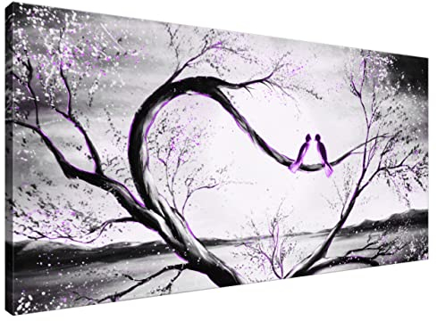 Estika Leinwand bilder - Im Mondlicht Violett - 115x55 cm, 1 teilige kunstdruck - Wandbilder wohnzimmer, schlafzimmer, Moderne wanddeko, Bild auf leinwand - Natur bilder - 4200A_1AE
