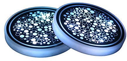 SH-RuiDu LED Getränkehalter Lichter, 2 LED Auto Untersetzer mit 7 Farben, leuchtendes Licht, Becherpad, USB Ladebecher, Untersetzer, Getränke-Untersetzer