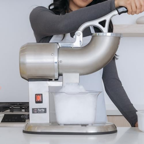 TK Tartle Kitchen Commercial Ice Shaver Snow Cone Maker Machine Stainless Steal Dual Blades 440lb/hr - include 3.5L plexiglass tray