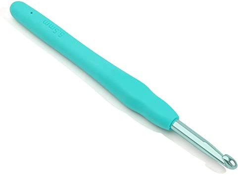 5.5 mm Crochet Hook, Aluminum Soft Grip Rubber Handle Needles Ergonomic Knitting Needles Crochet Needle for Beginners and Handmade DIY Knitting Crochet (5.5 mm)