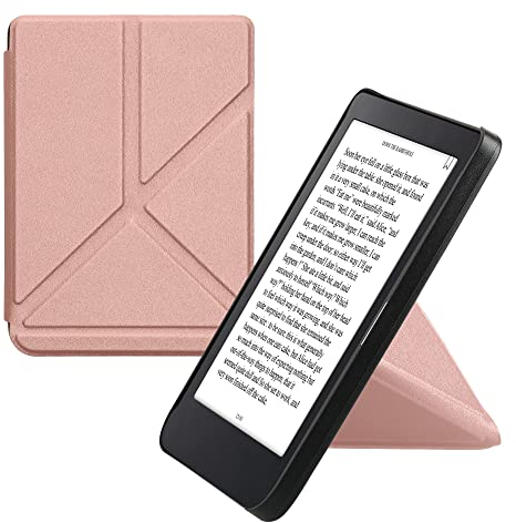 kwmobile Hülle kompatibel mit Kobo Clara 2E / Tolino Shine 4 Hülle - Kunstleder Case - eReader Schutzhülle - Cover Rosegold