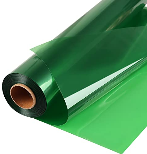 POPGIFTU Rouleau de papier cellophane vert | Déplié 86 cm de large x 30 m de long | 2,3 mm d'épaisseur Vert translucide | Cadeaux, paniers, friandises | Décoration colorée en cellophane
