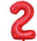 Vthoviwa 40 Zoll/18 Farbens Luftballon Zahlen 2 Rot, Luftballon 2. Geburtstag Foil Ballon, 0123456789,10-19,20-25,30,40,50,60,70,80,90, Folienballon 2 Party Dekoration Helium Unterstützen