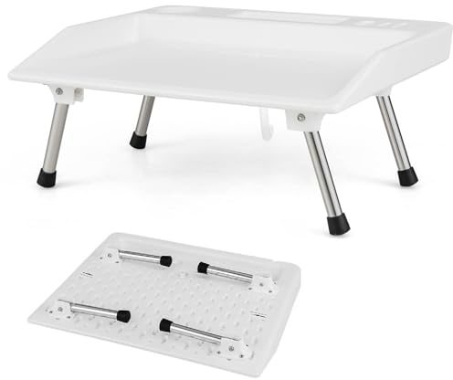 TANGZON Laptop Desk, Laptop Bed Table with Foldable Legs & Cup Holder, Reading Holder Notebook Stand Breakfast Desk Stand for Sofa Bed Terrace Balcony