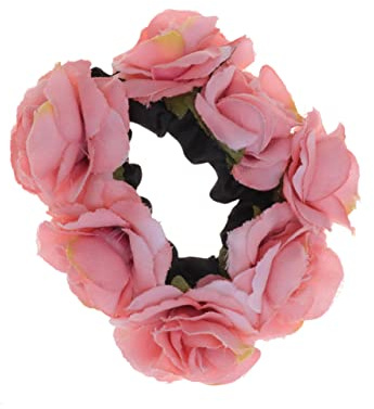 Beatifufu 1stück Rosen-haargummi Für Damen Elastisches Blumen-haarband Für Hochzeiten Und Besondere Anlässe Ponytail Holder Bezauberndem Rosa Für Frauen Und Mädchen