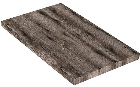 Mensola sospesa per lavabo d’appoggio 80 cm in Legno Rovere fossile H 3,8 cm, in Diverse Misure e Finiture, Linea