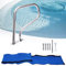 Pool Handlauf Pool Geländer Schwimmbad Geländer für Inground Pools 1PC 304 Edelstahl Rustproof Pool Handlauf mit blauen Neopren-Abdeckung, 120kg Tragfähigkeit, 81(L)*58(H) cm