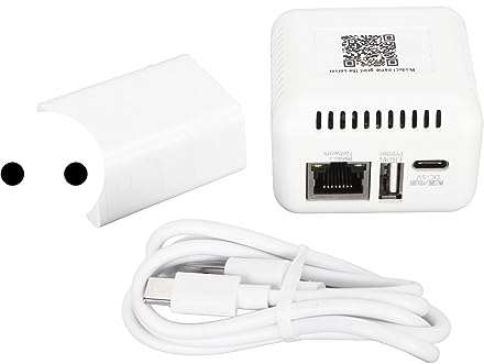 ciciglow USB 2.0-Netzwerk-Druckserver, LAN-Druckfreigabeserver für USB-Drucker, Computer-Druckserver-Adapter für XP oder Höher, für Android, für (EU-Stecker)