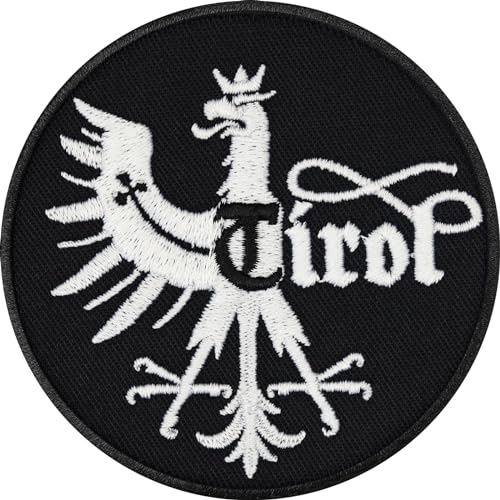 Tirol Patches Aufnäher Österreich Fanartikel Aufbügler Tyrol Patch Tirol Adler Wappen Bügelbild Austria Eagle Biker Patches zum annähen/aufbügeln 70x70mm
