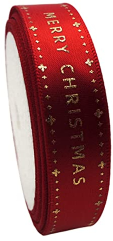 NUOBESTY 1 Rolle Schleife Sackleinenband Verdrahtet Weihnachtsgeschenkband Rotes Geschenk Geschenkdekore Weihnachts-ripsband Weihnachtsverpackungsband Eine Rolle Polyester Dekorationen