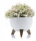 HowHomely Deko Blumentopf mit 3 Beinen Hoch 20 cm - Weiß Blumenübertopf - Langlebige und Leichte Übertopf 25 cm Durchmesser