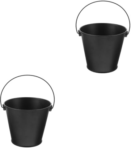 BESPORTBLE 2 Pièces Seau D'égouttage pour Poêle à Frire BBQ Poêlon Baril D'égouttement De Gril Seau à Huile pour Barbecue Fer Blanc Feuille De Fer Petit en