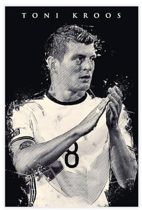 Jdekaec Toni Kroos 1 Leinwand-Poster, Wandkunst, Dekordruck, Gemälde für Wohnzimmer, Schlafzimmer, Dekoration, ungerahmt, 30 x 45 cm