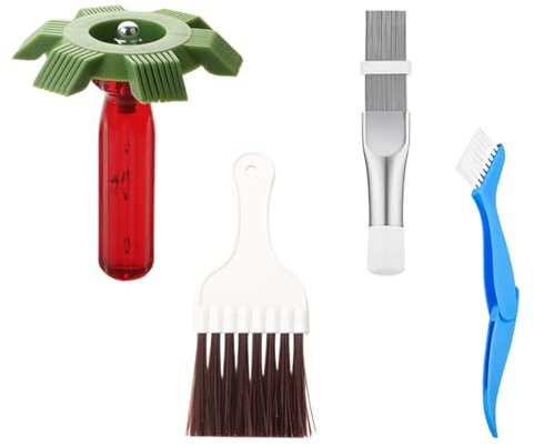 4 Pièces Brosse de Nettoyage pour Ailettes de Climatiseur Kit, Brosse de Nettoyage Climatisation, Brosse de Climatiseur,Peigne d'Aileron de Condensateur de Climatiseur