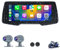 Spedal CL876 Motorrad CarPlay mit Dash Cam Vorne & Hinten, 6,86 Zoll Wireless Apple CarPlay ＆ Android Auto Bildschirm, 1080P Dual-Kameras, TPMS, Siri & Google Sprachsteuerung (64G TF-Karte Enthalten)