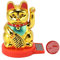 Cyrank Winkekatze Gold, Winkekatze Solar, Chinesische Glückskatze, Winkende Katze, Solarbetriebene Glückskatze, Lucky Cat, Meneki Neko Winke Katze, Chinesische Glücks Katze, Japanische Deko(Gold)