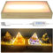 cimsfcor LED-Display-Basis aus Holz, verstellbare flache Kristall-Licht-Display-Basis, rechteckige LED-Lichtbasis für 3D-Kristallglas-Kunstlicht (gelb-1 Stück)
