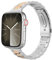 MoKo Thin Band Compatible with Apple Watch 38mm 40mm 41mm, Slim Stainless Steel Wristband Metal Replacement Adjustable Strap for iWatch SE SE2 Series 9 8 7 6 5 4 3 2 1, Silver/Rose Gold