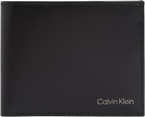 Calvin Klein Herren Geldbeutel Smooth Billfold aus Leder, Schwarz (Black), Einheitsgröße
