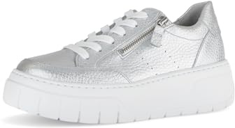 Gabor Damen Low-Top Sneaker, Frauen Halbschuhe,Best Fitting,schnürer,Ugly Sneaker,Chunky Sneaker,dad Shoes,straßenschuhe,Silber,37.5 EU / 4.5 UK