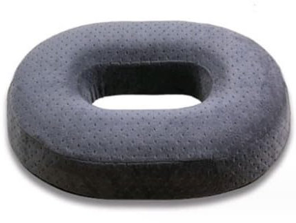 LOMUG Orthopädisches Sitzkissen Grau, 43×35×7 Groß Hämorrhoiden Sitzkissen Memory Foam Stuhlkissen, Orthopädisches Sitzkissen Rund, Sitzring Steißbein Entlastung Donut Kissen für Rollstuhl, Autositz