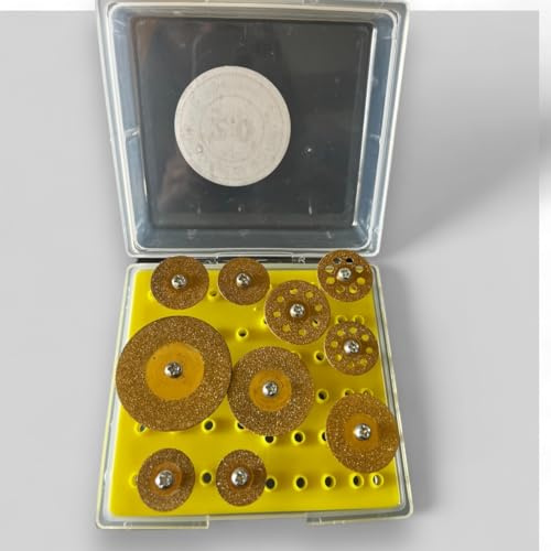 Set 10 mini dischi diamantati oro – taglio e rifinitura di precisione su piastrelle, gres porcellanato, ceramica e pietra – in scatola rigida – Outillage Carreleur 2.0