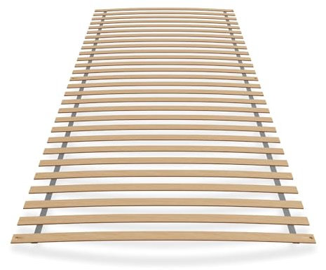Sleepneo Rollrost 90x200, 28 Latten, Blauer Engel Zertifiziert, fertig montiert und gerollt, Traglast 130kg, Ergonomischer Lattenrost 90 x 200 cm aus Buchenholz
